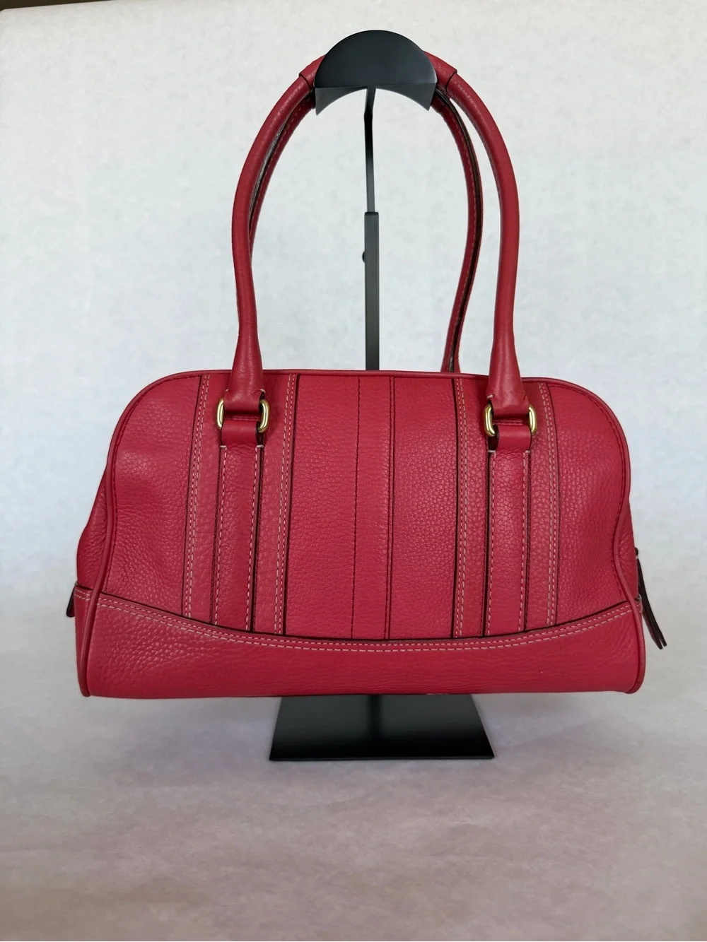 Coach 10323 Pink/Coral Pebbled Leather Satchel Bag Y2K Vintage 2010